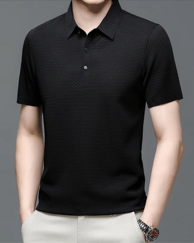 Elegantes strukturiertes Poloshirt für Herren | Kurzarm
