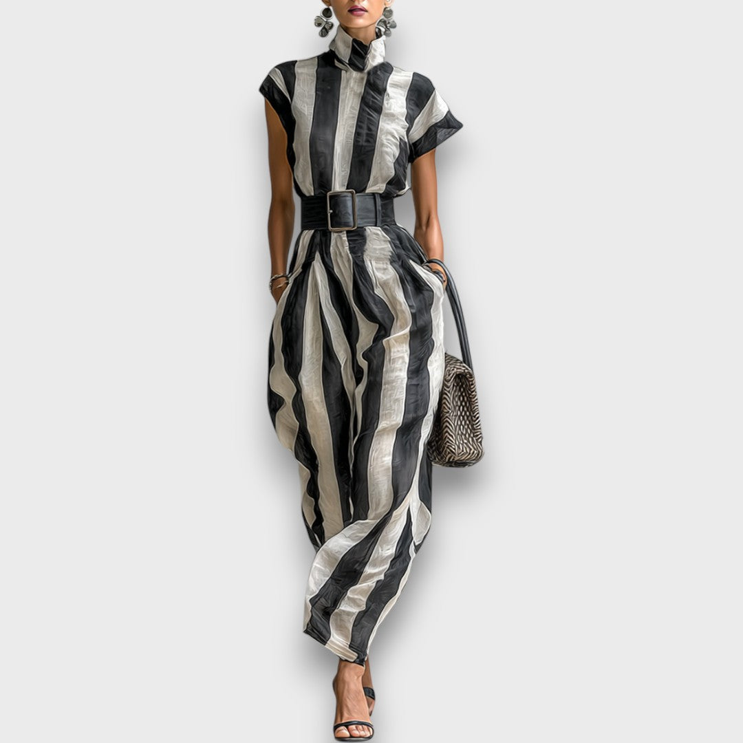 Liriane – Gestreiftes Maxikleid aus Chiffon