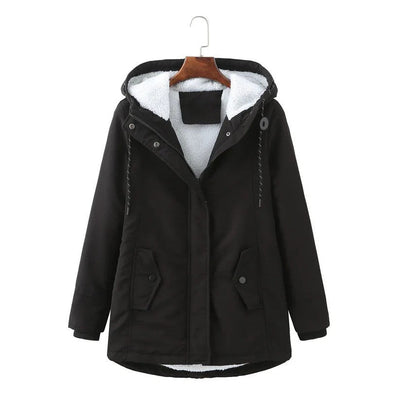 Winterjacke mit Kapuze und Seitentaschen für Frauen