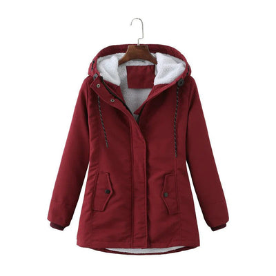 Winterjacke mit Kapuze und Seitentaschen für Frauen
