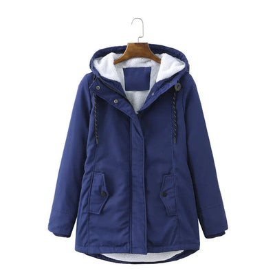 Winterjacke mit Kapuze und Seitentaschen für Frauen