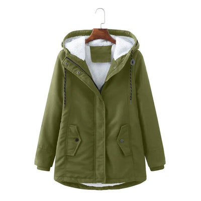 Winterjacke mit Kapuze und Seitentaschen für Frauen
