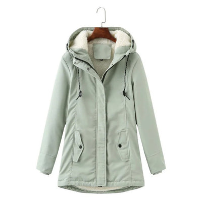 Winterjacke mit Kapuze und Seitentaschen für Frauen