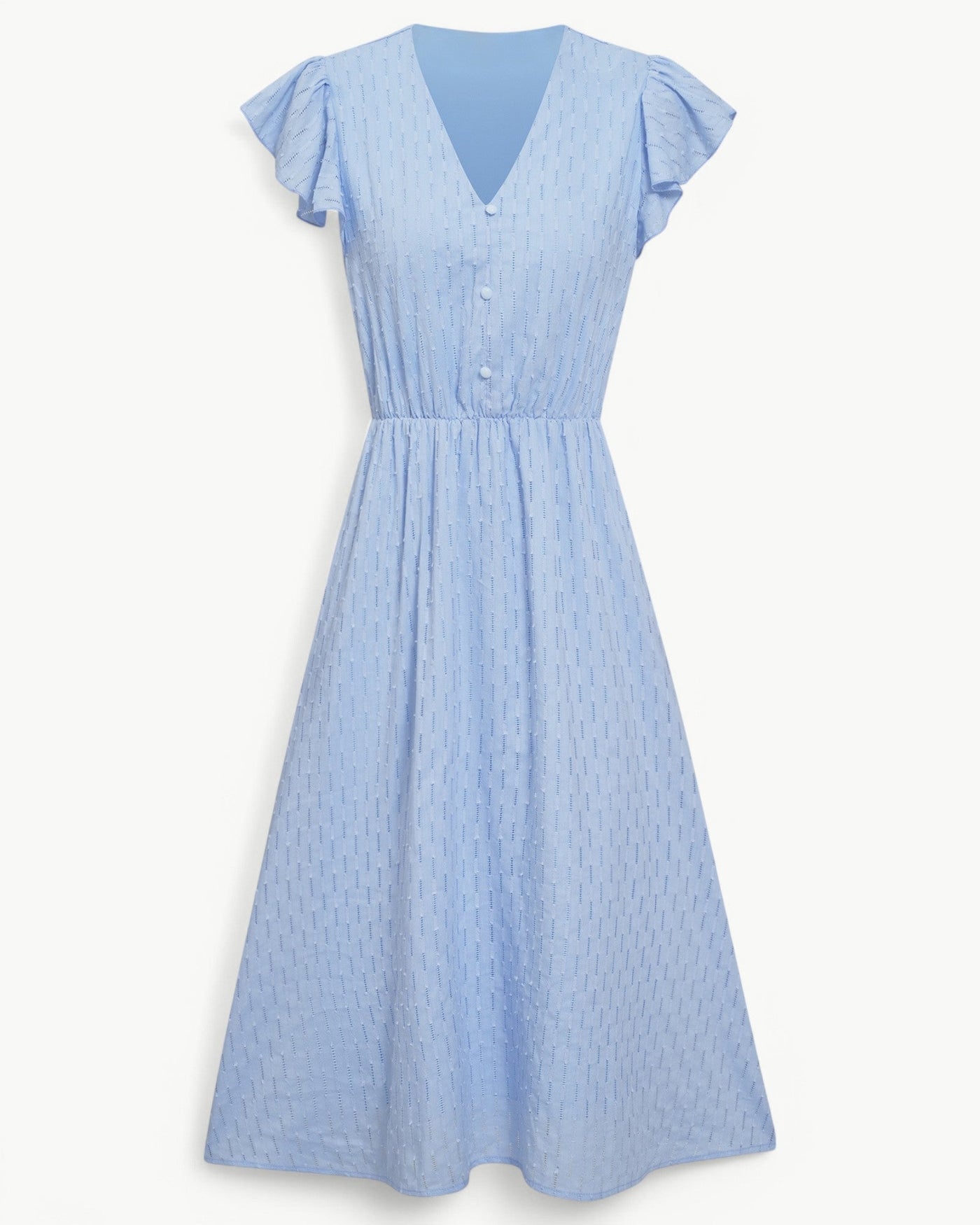 Lara™ | Kleid mit V-Ausschnitt und Rüschenärmeln