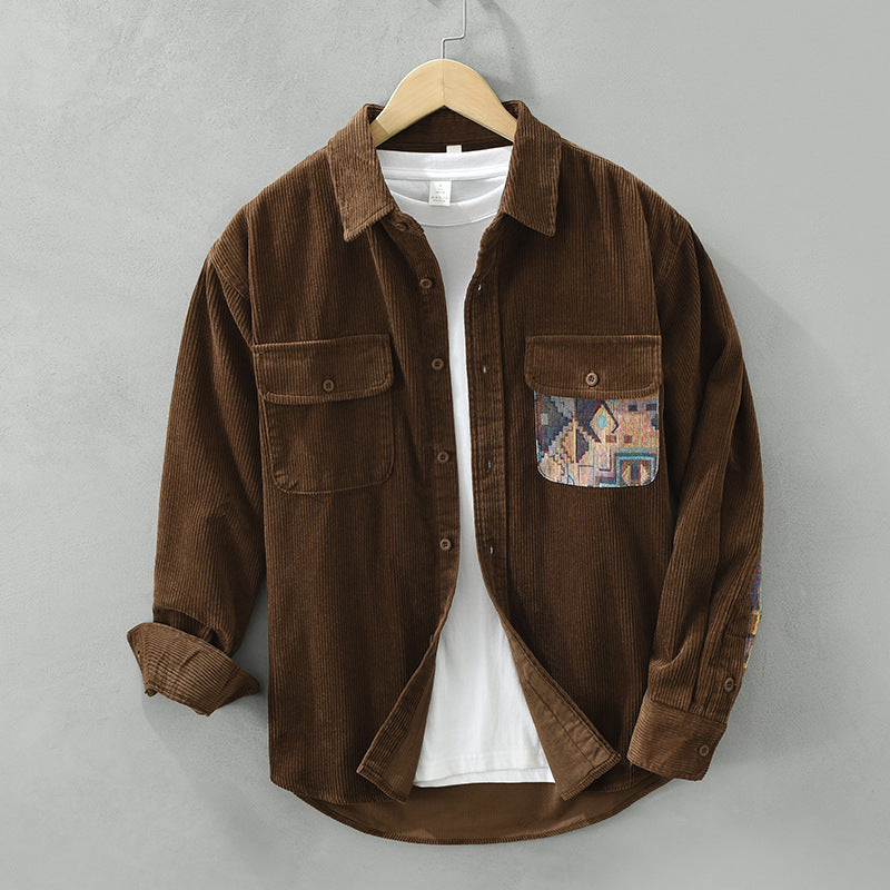 Stilvolles Herren Vintage Langarmhemd aus Baumwolle