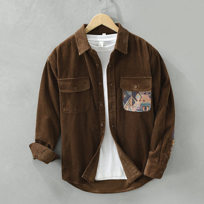 Stilvolles Herren Vintage Langarmhemd aus Baumwolle
