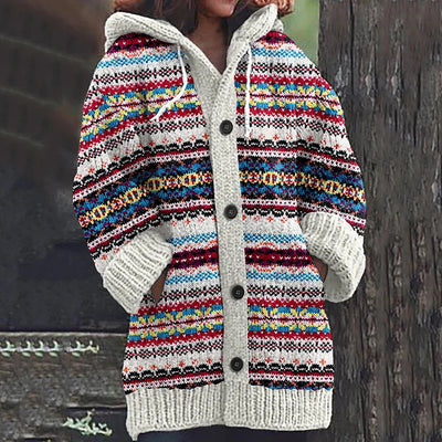Lange Handgestrickte Jacke für Damen