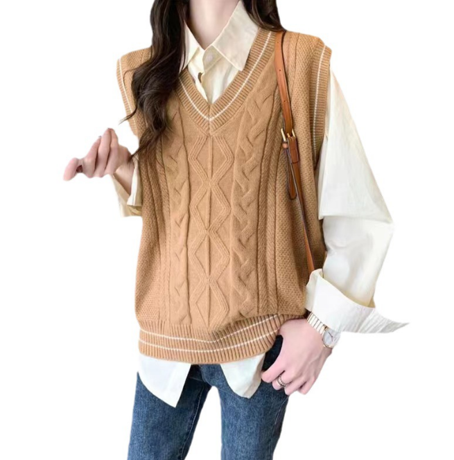 Sommerlicher Jasmin Pullunder | Leichter gestrickter ärmelloser Pullover mit V-Ausschnitt für Damen