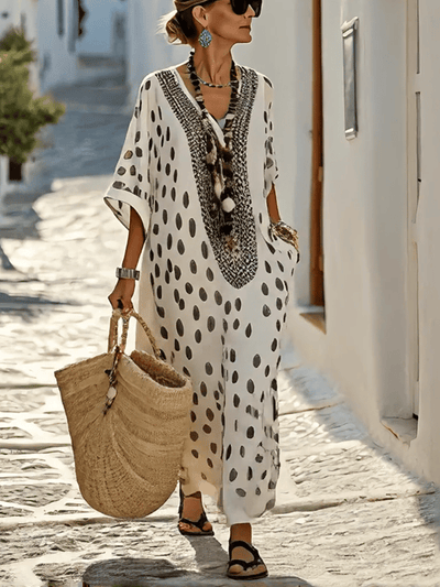 Liora | Losvallende Polkadot Jurk