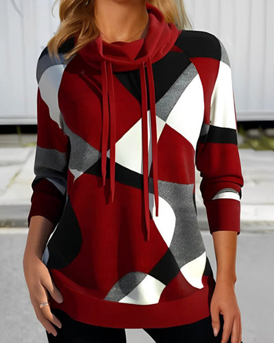 Geometrischer Winterpullover für Frauen