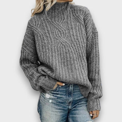 Alina – Retro Rollkragenpullover mit Zopfmuster