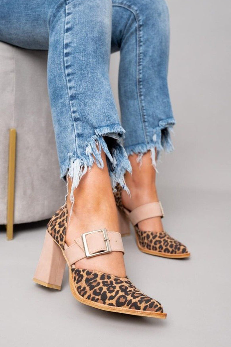 Avano  | Leoparden-lederpumps mit stabilem Absatz