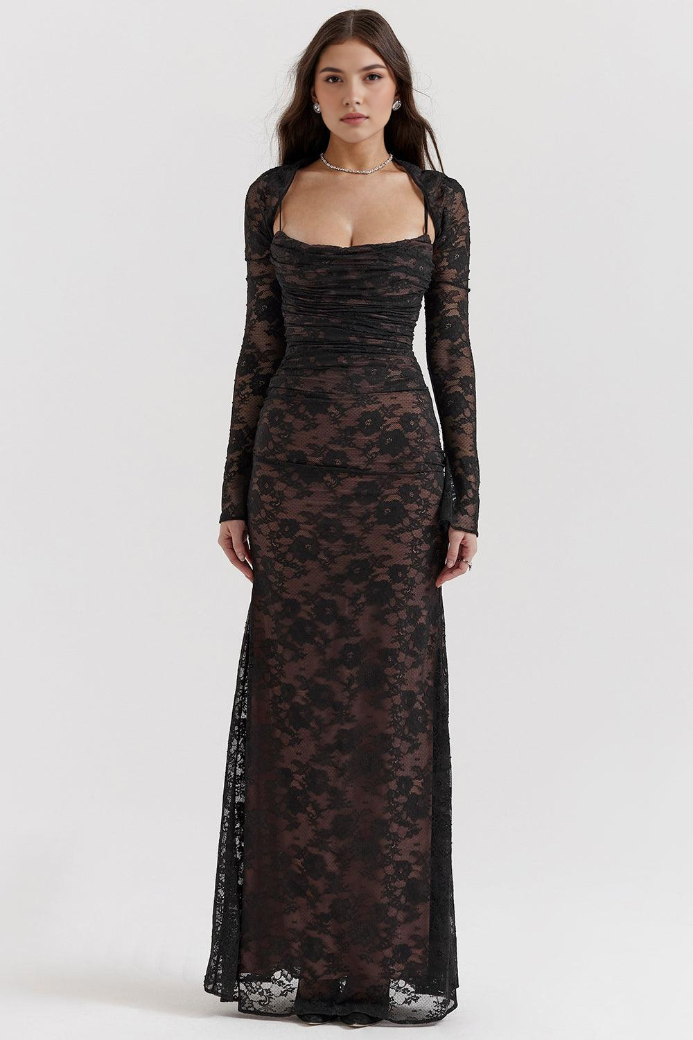 CELESTE - Spitzen Maxi Kleid