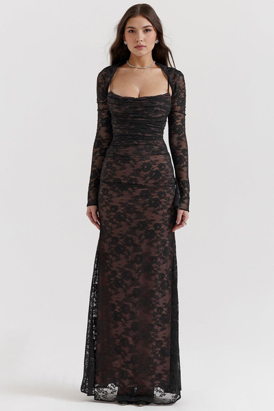 CELESTE - Spitzen Maxi Kleid