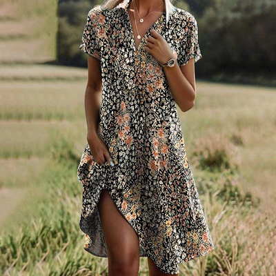 Fließendes Sommerkleid für Damen | Midi