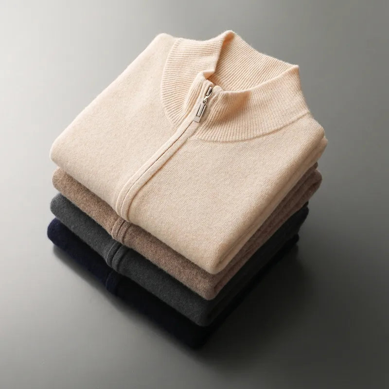 Gerippte Strickjacke mit Reißverschluss für Damen