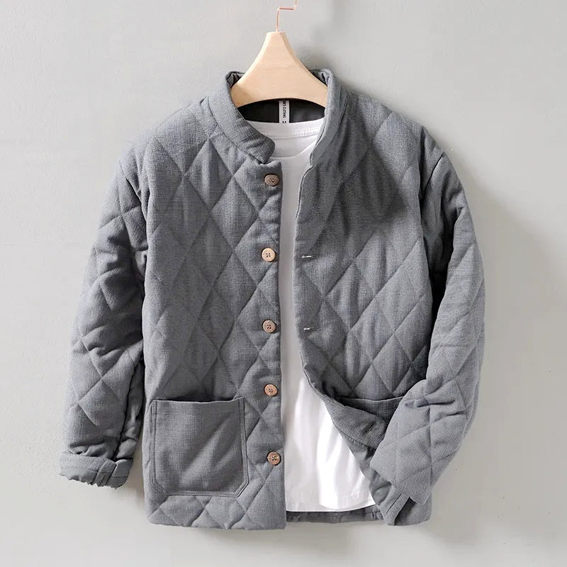 Winterjacke mit Knopfleiste und Taschen für Herren
