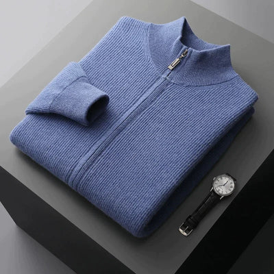 Gerippte Strickjacke mit Reißverschluss für Damen