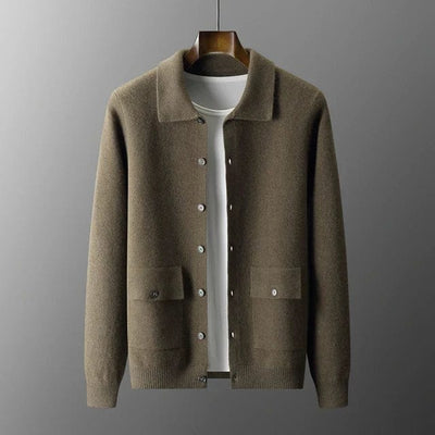 Knopfmantel mit Revers und Taschen für Herren
