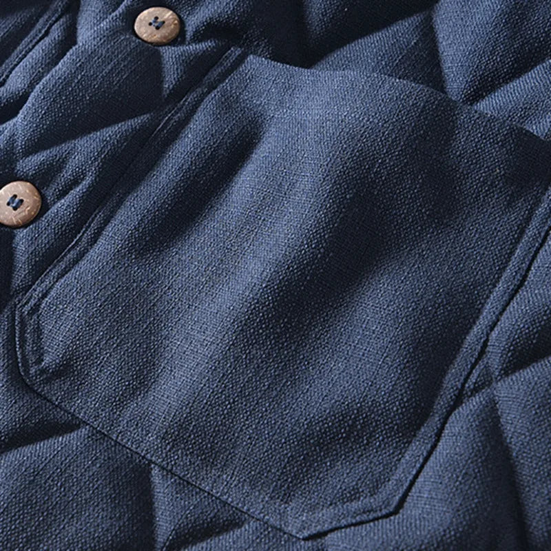 Winterjacke mit Knopfleiste und Taschen für Herren