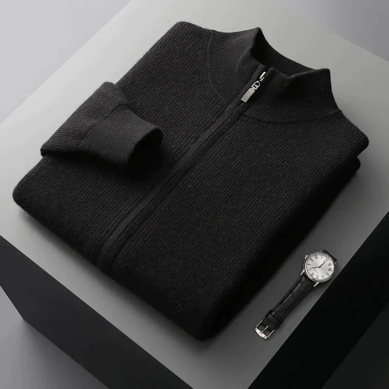 Gerippte Strickjacke mit Reißverschluss für Damen