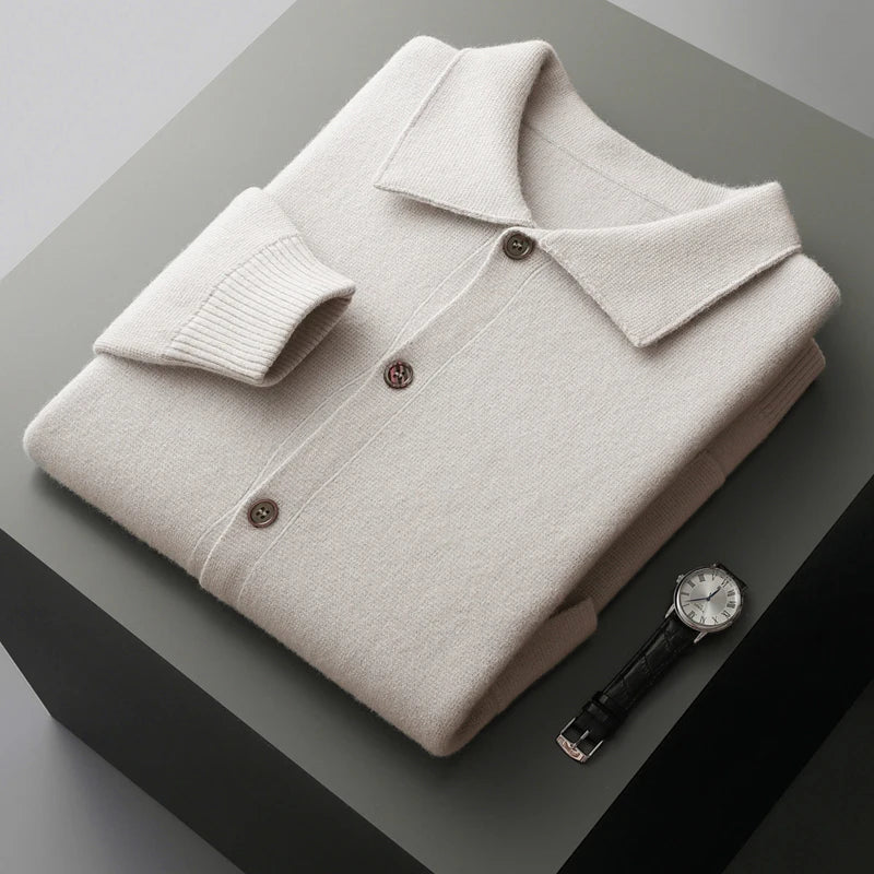 Knopfmantel mit Revers und Taschen für Herren