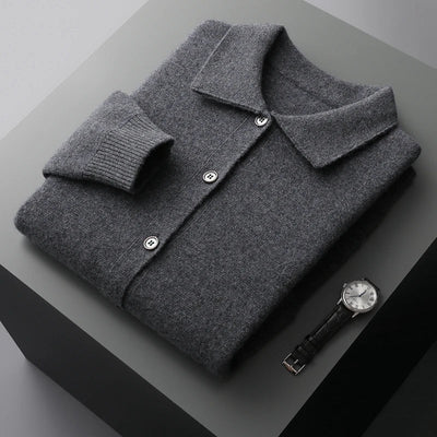 Knopfmantel mit Revers und Taschen für Herren