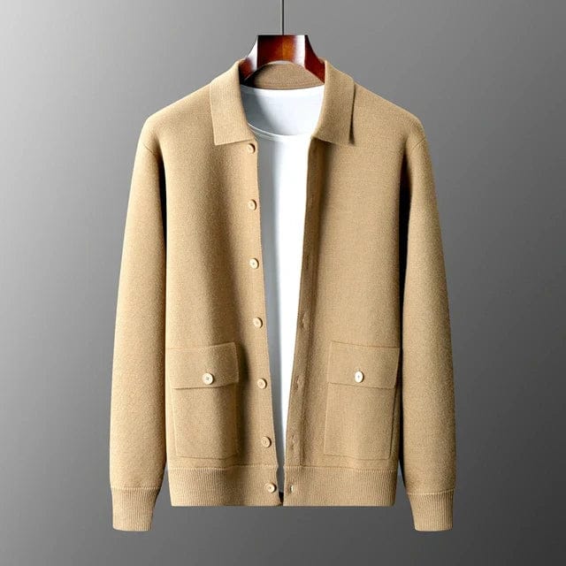 Knopfmantel mit Revers und Taschen für Herren