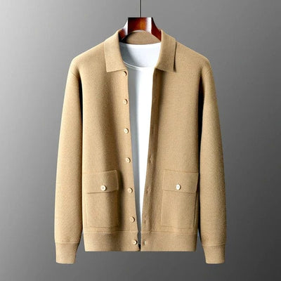 Knopfmantel mit Revers und Taschen für Herren