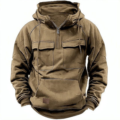 Lässiger Zip-up Hoodie mit Tasche für Männer