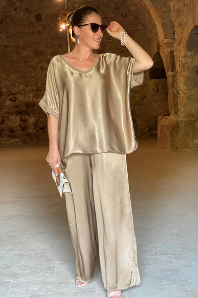 Zweiteiliges Satin-Set - Chie