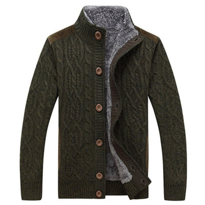 Zopfstrickjacke mit Plüschfutter für Herren
