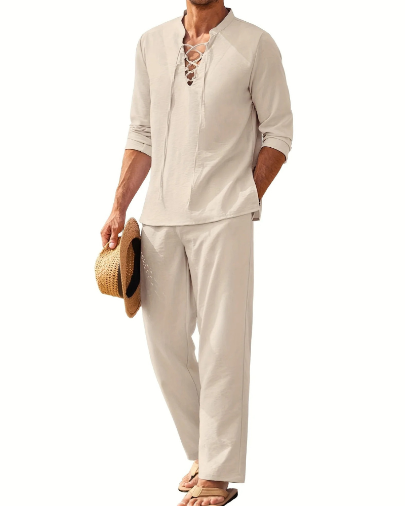 Herren bequemes Oberteil- und Hosen-Sommer-Set | Moderner