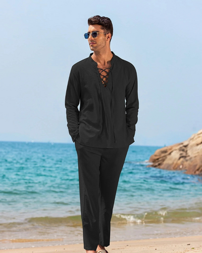 Herren bequemes Oberteil- und Hosen-Sommer-Set | Moderner