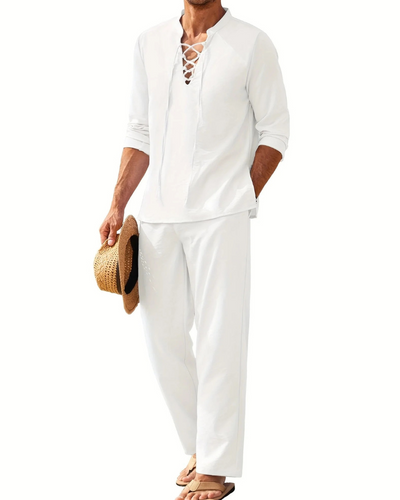 Herren bequemes Oberteil- und Hosen-Sommer-Set | Moderner