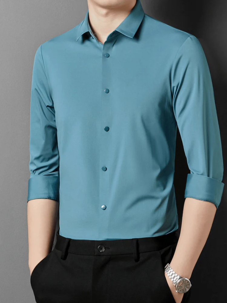 Herren bügelfreies Businesshemd | Langarm