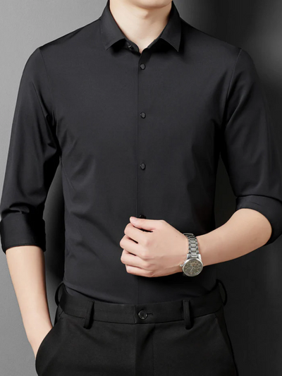 Herren bügelfreies Businesshemd | Langarm