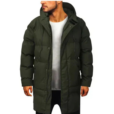 Herren elegante Winterjacke mit Kapuze | Langer