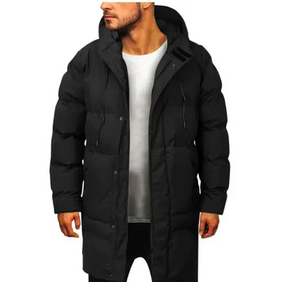 Herren elegante Winterjacke mit Kapuze | Langer