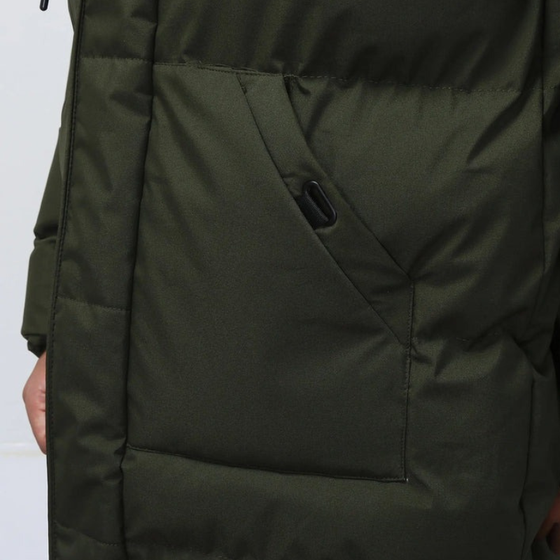 Herren elegante Winterjacke mit Kapuze | Langer