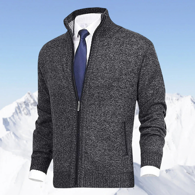 Herren eleganter Cardigan mit Reißverschluss | Strick
