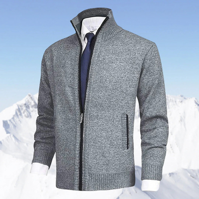 Herren eleganter Cardigan mit Reißverschluss | Strick