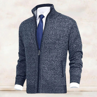 Herren eleganter Cardigan mit Reißverschluss | Strick