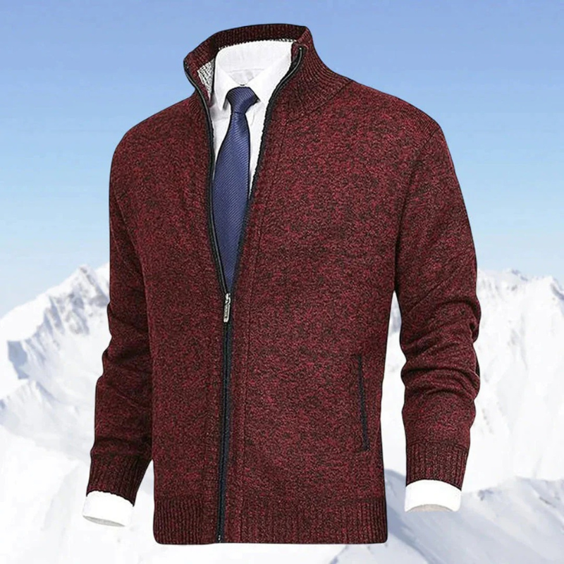 Herren eleganter Cardigan mit Reißverschluss | Strick