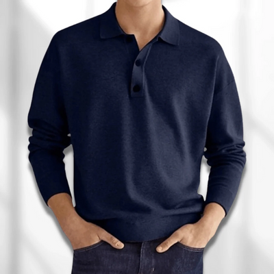 Herren eleganter Polopullover | Warmer