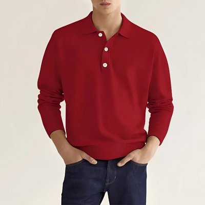 Herren eleganter Polopullover | Warmer