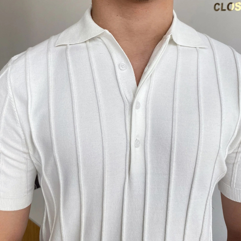 Herren gestreiftes Poloshirt | Kurzarm
