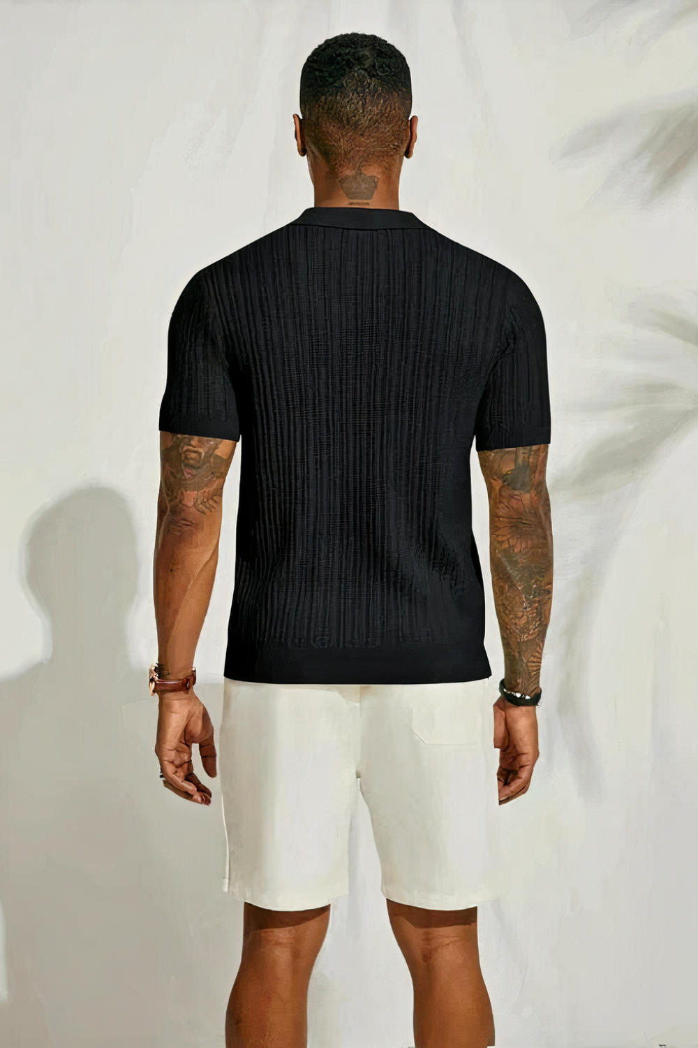 Herren gestricktes Urlaubshemd | Kurzarm