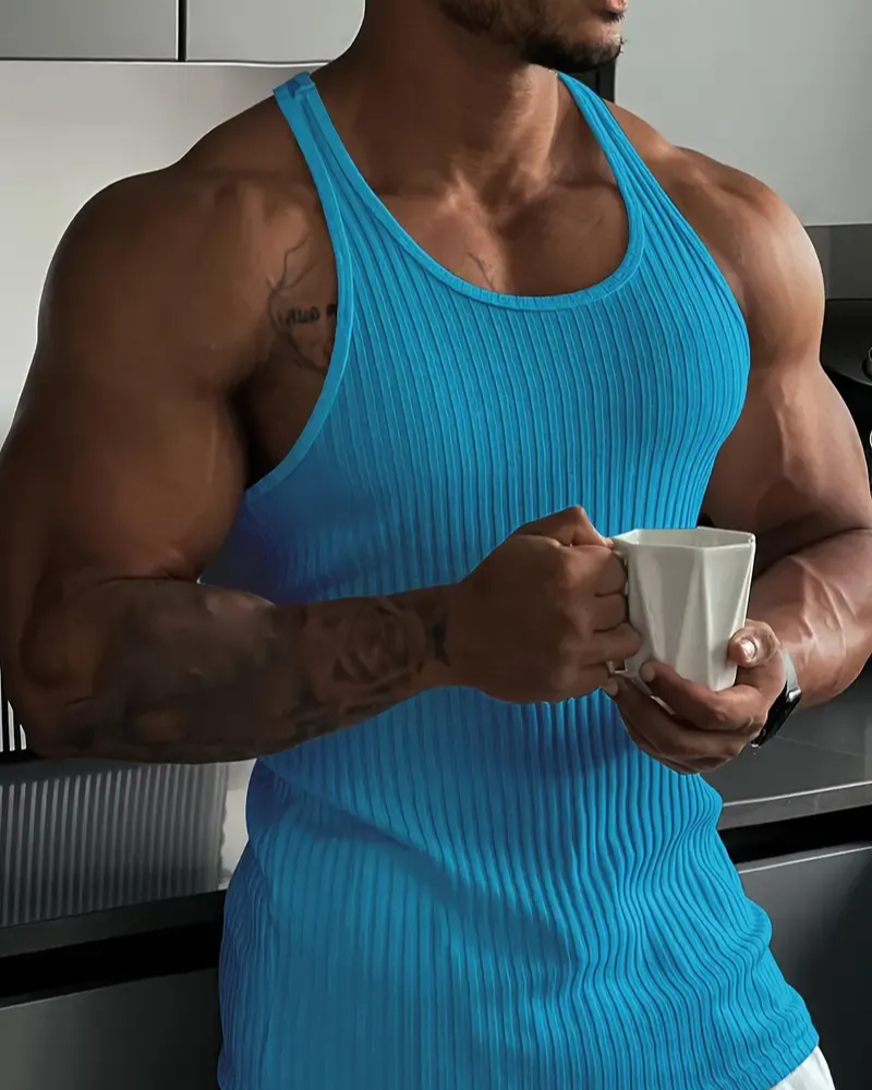 Herren klassisches geripptes Tanktop | Sport