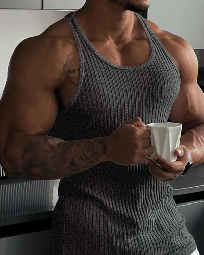 Herren klassisches geripptes Tanktop | Sport
